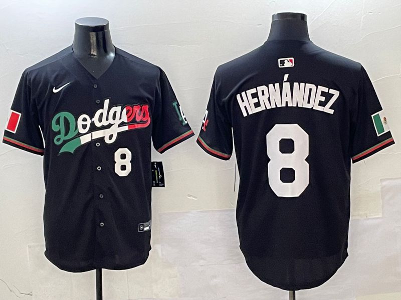 Men Los Angeles Dodgers #8 Hernandez Black Mexico Nike 2025 MLB Jersey style 3->los angeles dodgers->MLB Jersey